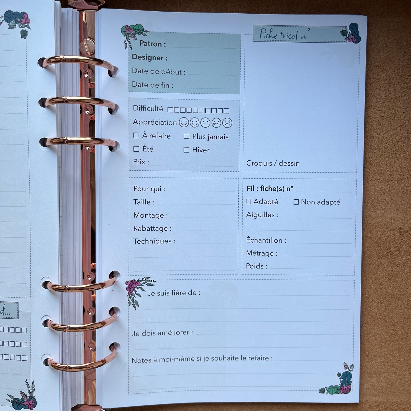 THE CREATIVE AGENDA - Refill pages (knitting)