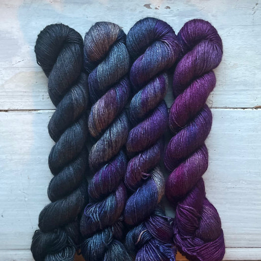 kit châle Vishuddha - Fade Ajna Charkra 4 écheveaux